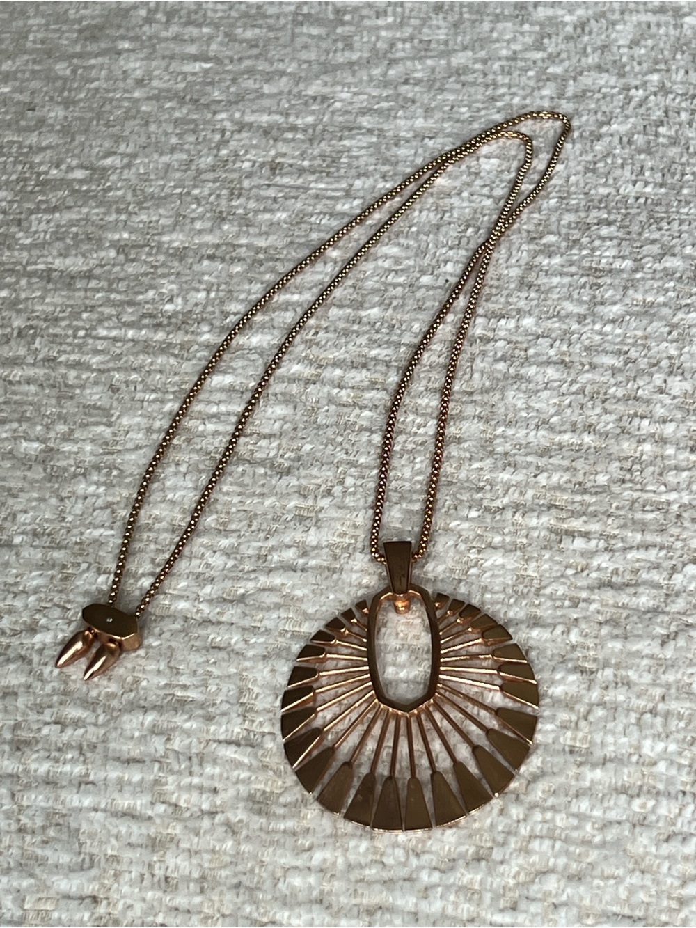 Kendra Scott Rose Gold Radiant Fan Pendant Necklace